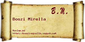 Boszi Mirella névjegykártya